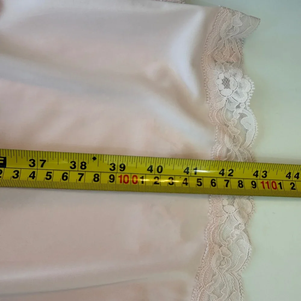 Vintage Shadowline Pink Lace Nightgown Dress Size‎ Large Made in USA Coquette